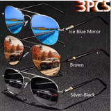 3PCS Vintage Square Sunglasses – Men & Women