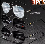 3PCS Vintage Square Sunglasses – Men & Women