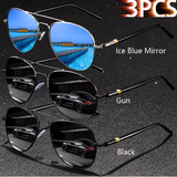 3PCS Vintage Square Sunglasses – Men & Women
