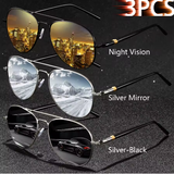3PCS Vintage Square Sunglasses – Men & Women
