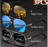 3PCS Vintage Square Sunglasses – Men & Women