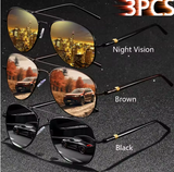 3PCS Vintage Square Sunglasses – Men & Women