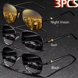 3PCS Vintage Square Sunglasses – Men & Women