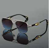 Vintage Square Sunglasses for Men – Retro Double Bridge