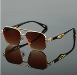 Vintage Square Sunglasses for Men – Retro Double Bridge