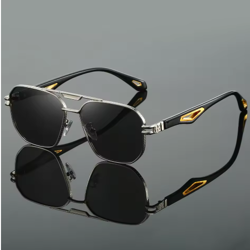 Vintage Square Sunglasses for Men – Retro Double Bridge