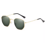 Hexagonal Polarized Sunglasses for Men and Women – Stylish Metal Frame Pilot Shades