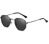 Hexagonal Polarized Sunglasses for Men and Women – Stylish Metal Frame Pilot Shades