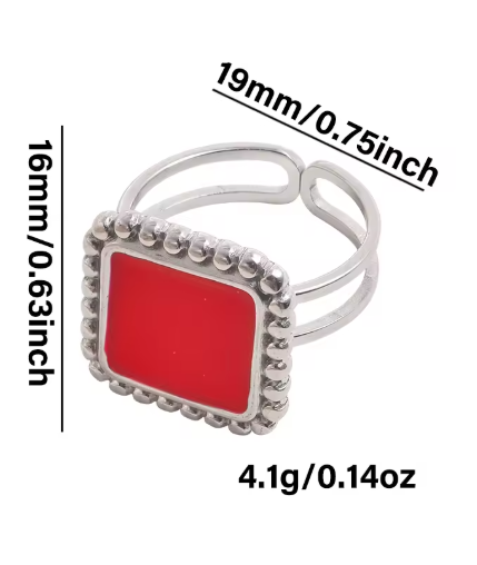 3-Piece No-Fade Stainless Steel Enamel Drip Rings for Women