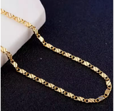 2mm Side Chain Necklace in 18k Gold or 925 Silver, 16–30 in