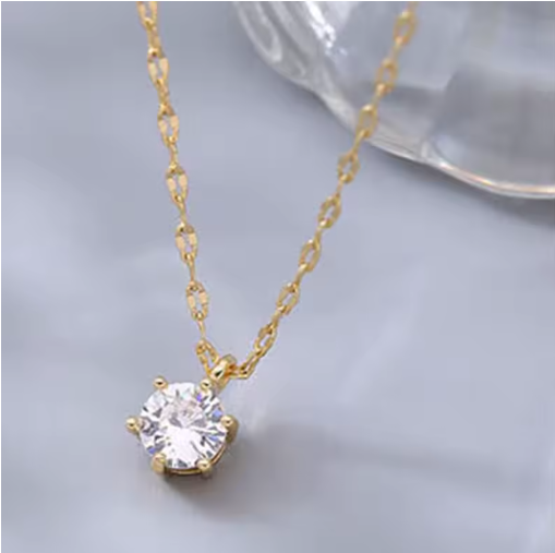 Sterling silver–plated AAA zircon necklace