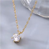 Sterling silver–plated AAA zircon necklace