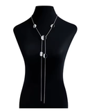 Geometric Round Pendant Necklace with Long Tassel