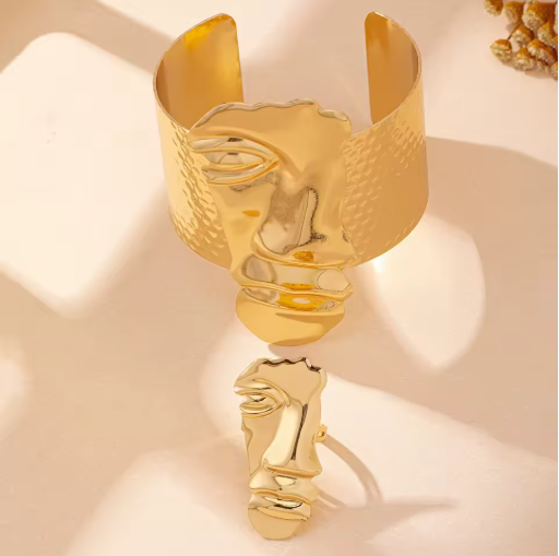 Personalized Abstract Face Ring & Bracelet Set