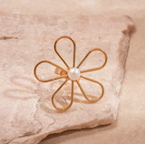Starfish Pearl Open Ring – Beach-Inspired Statement Jewelry