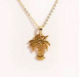 Dainty Palm Tree Necklace in Stainless Steel