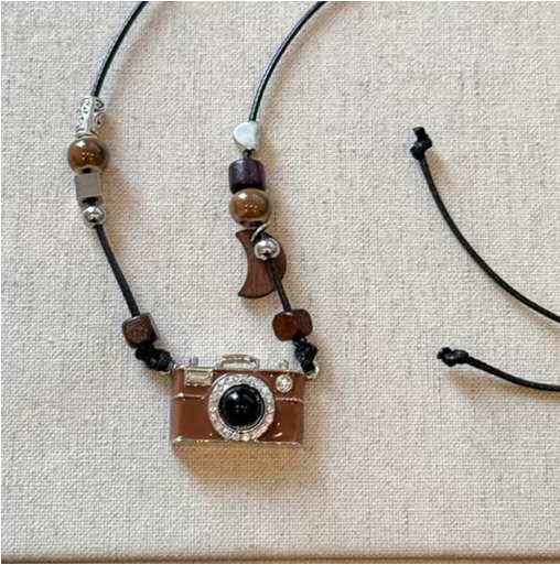 3D Camera Pendant Sweater Chain Necklace