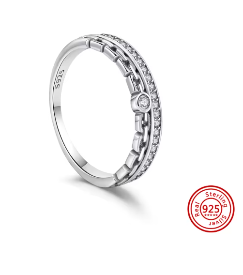 Elegant 925 Sterling Silver Zircon Ring for Women
