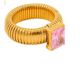 Multicolor Crystal 18K Gold-Plated Statement Ring