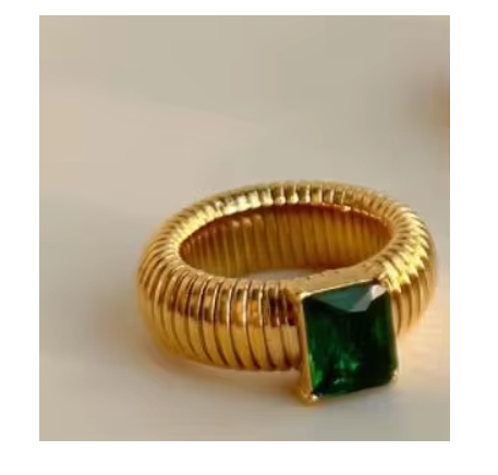 Multicolor Crystal 18K Gold-Plated Statement Ring