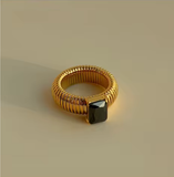 Multicolor Crystal 18K Gold-Plated Statement Ring