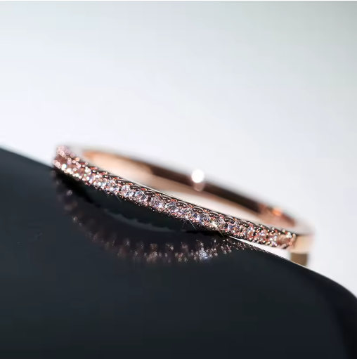 Minimalist Thin Cubic Zirconia Ring for Women