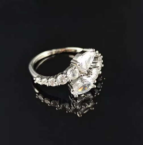 Silver-Tone Adjustable Ring for Women - Unique Design