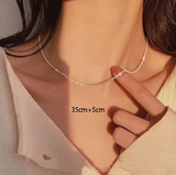 Silver-Tone Sparkling Choker Necklace for Women