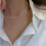 Silver-Tone Sparkling Choker Necklace for Women