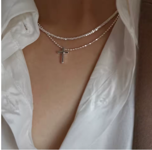 Silver-Tone Sparkling Choker Necklace for Women