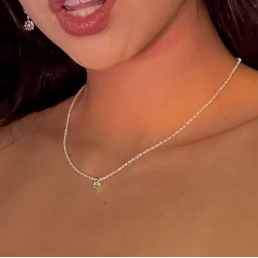 Silver-Tone Sparkling Choker Necklace for Women