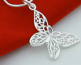Sterling Silver Butterfly Pendant Necklace (18–30 in)