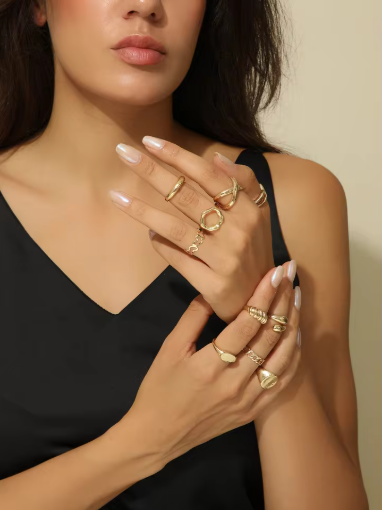 30-Piece Women's Stackable Rings Set – Classic & Elegant