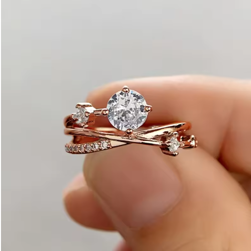 Thin Eternity Ring with Round Zirconia | Huitan