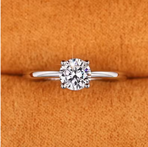 Thin Eternity Ring with Round Zirconia | Huitan