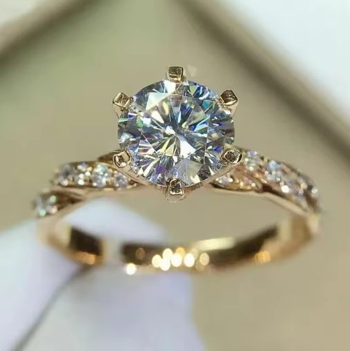 Thin Eternity Ring with Round Zirconia | Huitan