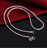 925 Sterling Silver Snake Chain Necklace, 1–3mm, 40–75cm