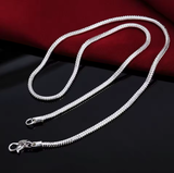 925 Sterling Silver Snake Chain Necklace, 1–3mm, 40–75cm