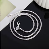 925 Sterling Silver Snake Chain Necklace, 1–3mm, 40–75cm
