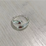 Gold-Tone Double Ball Open Ring in Stainless Steel