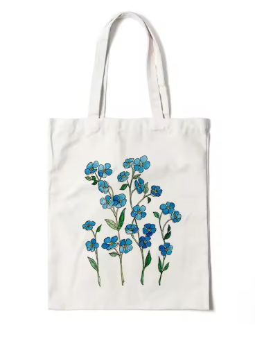 Floral Reusable Tote – Daisy, Lavender & Rose Shoulder Bag