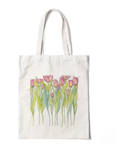 Floral Reusable Tote – Daisy, Lavender & Rose Shoulder Bag
