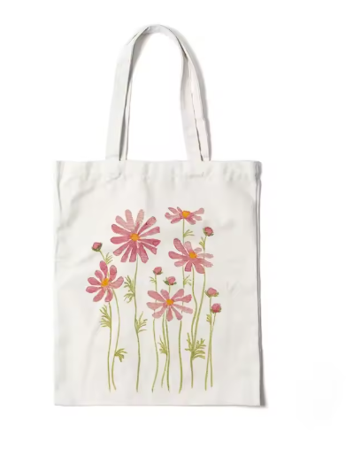 Floral Reusable Tote – Daisy, Lavender & Rose Shoulder Bag