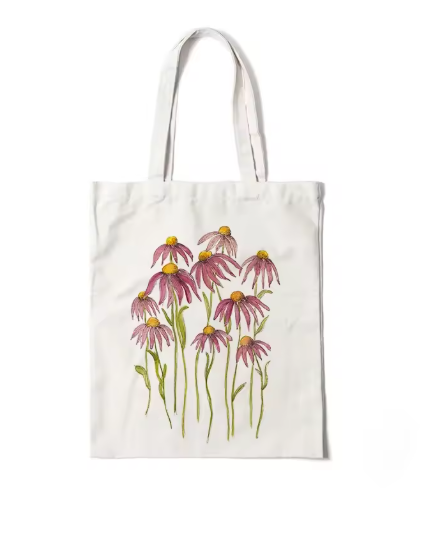 Floral Reusable Tote – Daisy, Lavender & Rose Shoulder Bag