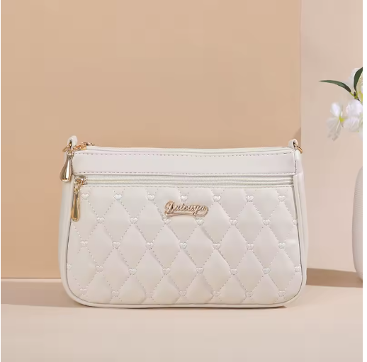 Women's Embroidered Leather Messenger Handbag