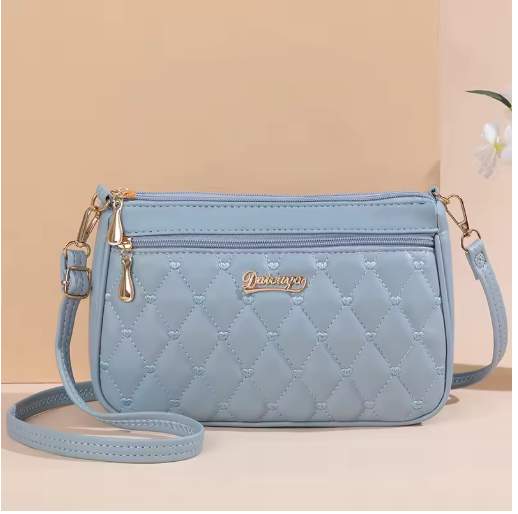 Women's Embroidered Leather Messenger Handbag