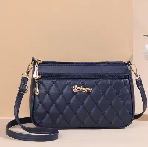 Women's Embroidered Leather Messenger Handbag