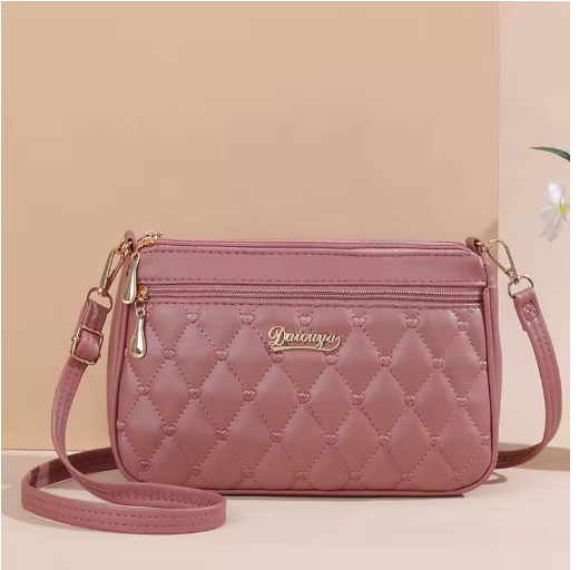 Women's Embroidered Leather Messenger Handbag