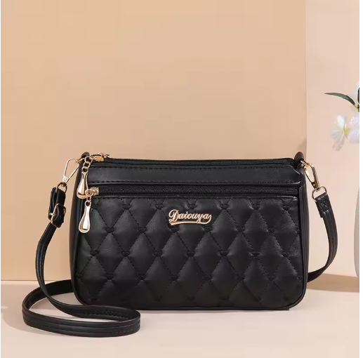 Women's Embroidered Leather Messenger Handbag