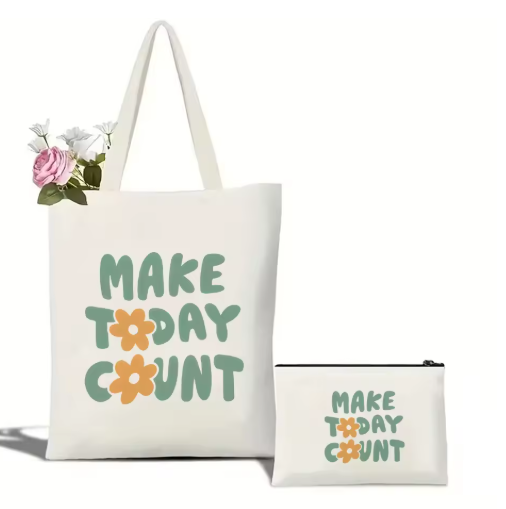 Motivational Slogan Tote Bag – Lightweight Reusable Carryall